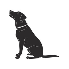 Dog silhouette black vector illustration, canine, pet, animal
