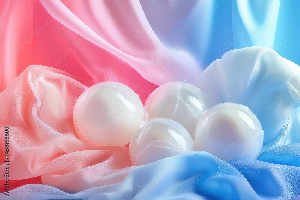 Aufkleber abstract cloth balls collide in vibrant colors showcasing dynamic interaction and texture, abstract 