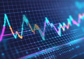 Colorful Digital Graph Data Visualization Background for Technology