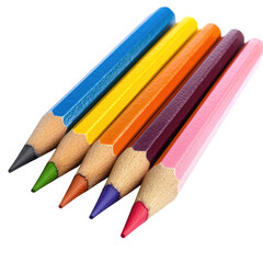 Fototapeta premium Colorful pencils arranged diagonally