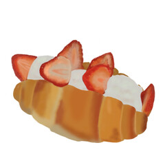 Shio Pan Strawberry hand drawn. Vector illustrated.
