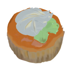 Orange Cake hand drawn. Vector illustration.
