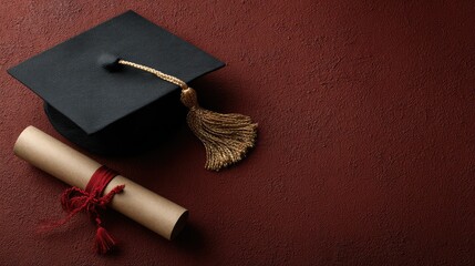 Graduation Cap and Diploma: A Darkly Elegant Still Life