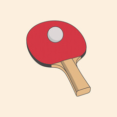 Table tennis racket. Color illustration on background. Vector graphics.