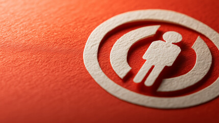 Abstract logo design featuring a paper cutout of a human figure against a vibrant orange background symbolizing community and individuality