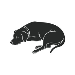 Dog silhouette black vector illustration, canine, pet, animal
