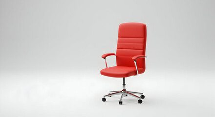 Fototapeta premium Modern Ergonomic Red Office Chair with Adjustable Features