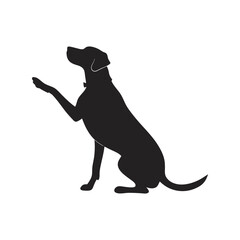 Dog silhouette black vector illustration, canine, pet, animal