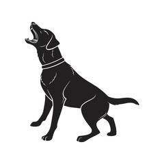 Dog silhouette black vector illustration, canine, pet, animal