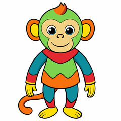 Obraz premium vector illustration of cartoon monkey
