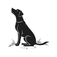 Dog silhouette black vector illustration, canine, pet, animal