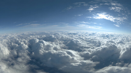 Fototapeta premium Above the clouds, hdri, equirectangular projection, spherical panorama