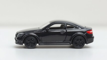 Fototapeta premium Black Toy Car Side View.