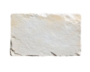 Light Beige Stone Slab with Rough Edges on Transparent Background, PNG
