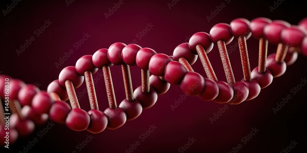 Poster detailed depiction of a vibrant red dna double helix model showcasing the intricate structure of gen