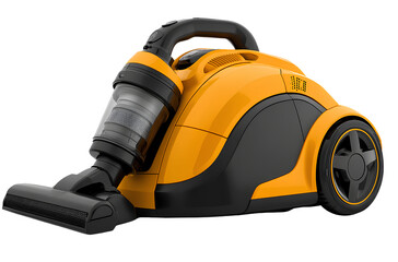 Fototapeta premium Modern Vacuum Cleaner in Yellow and Black Colors, Cutout PNG