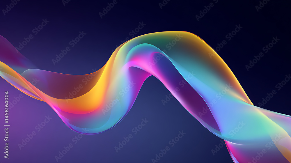 Poster abstract liquid holographic gradient shape
