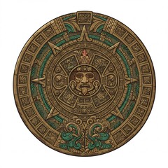 古代文明 円形模様 神秘的黄金装飾