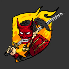 Samurai Logo for esport gaming team or motorbike community.