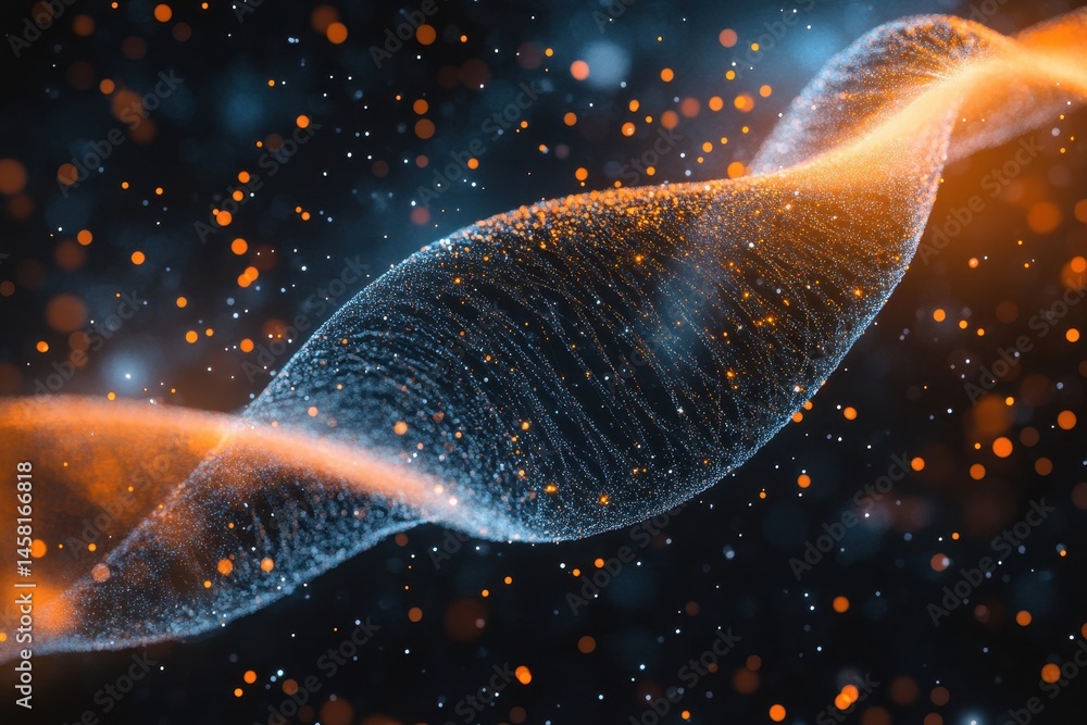 Leinwandbilder dna strands illustrate data processing concepts in a digital environment, dna strands over data proc