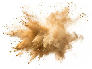 beige color powder pulver explosion isolated on white background.PNG