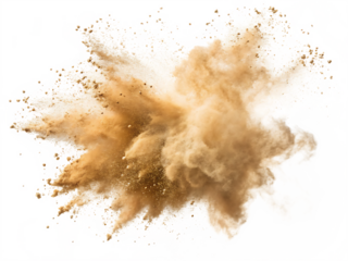 beige color powder pulver explosion isolated on white background.PNG