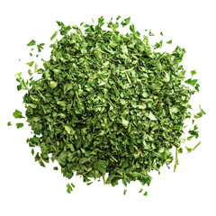 Obraz premium Dried parsley on a transparent background for culinary use and seasoning applications, Dried parsley isolated on transparent background