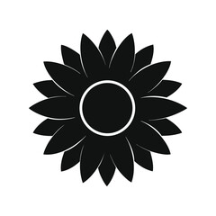 Sunflower silhouette vector illustration, blooming flower, nature symbol, floral design element