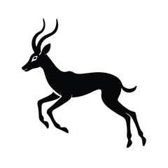 Obraz premium Antelope Jumping Slender Legs Vector Silhouette