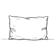 Pillow, black line art illustration on transparent background for logo design, packaging, tattoos, and minimalist decor