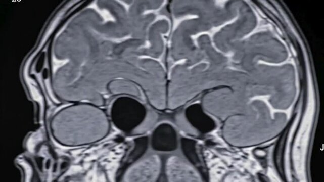 Brain scan: coronal mri view showing human anatomy details and structure