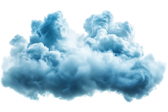 Ethereal Blue Cloud Formation Isolated on Black Background Perfect for Digital Design Projects Dreamy on transparent background