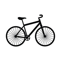 Obraz premium Bicycle Pedaling Forward Vector Silhouette