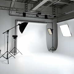 Studio lighting isolated on white