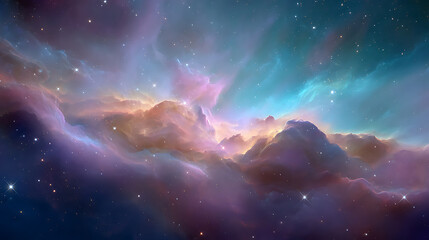 Fototapeta premium Colorful space galaxy cloud nebula, stary night cosmos wallpaper