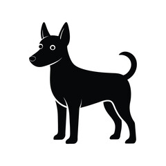 Dog silhouette vector illustration. loyal pet symbol, canine design, domestic animal icon, playful dog figure
