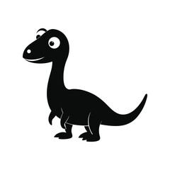 Dino silhouette vector illustration. prehistoric creature design, dinosaur icon, ancient animal figure, extinct species