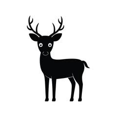 Deer silhouette vector illustration. woodland animal design, wild deer icon, nature symbol, forest creature figure