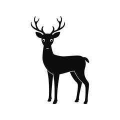 Deer silhouette vector illustration. woodland animal design, wild deer icon, nature symbol, forest creature figure