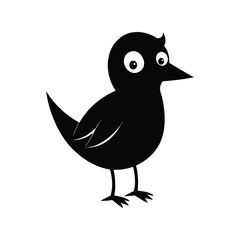 Bird silhouette vector illustration. flying animal black, avian icon graphic, wildlife