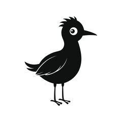 Bird silhouette vector illustration. flying animal black, avian icon graphic, wildlife