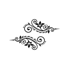 Vintage floral frame silhouette black vector illustration. ornamental flower border, decorative botanical frame artwork