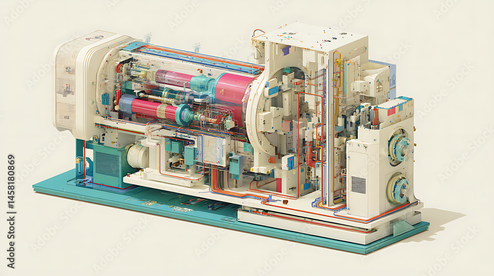 Fototapete Graphical representation of the workings and interior of a quantum computer