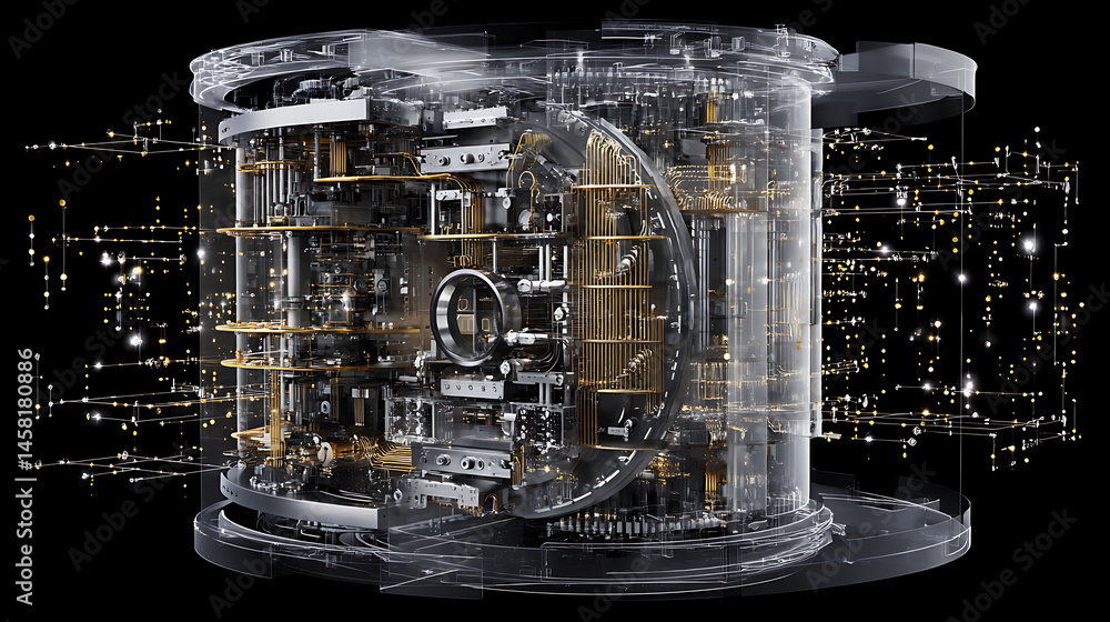 Poster Graphical representation of the workings and interior of a quantum computer