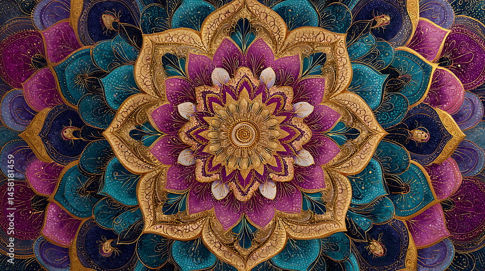 Poster psychology mandala texture as an abstract pattern