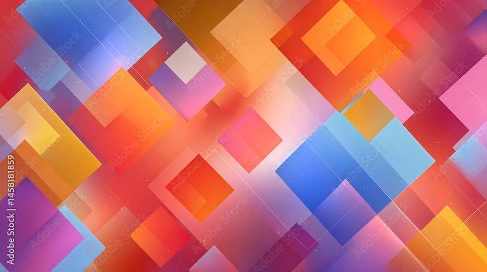 Poster Colorful abstract background wallpaper with geometric structures in clashing colors