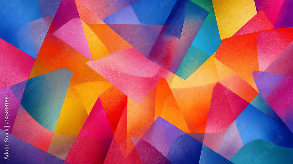 Aufkleber colorful abstract background wallpaper with geometric structures in clashing colors