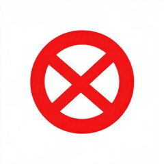 Fototapeta premium Red circle with a white X inside, indicating prohibition