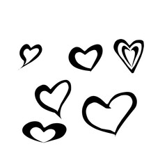 vector illustration of a set of hearts