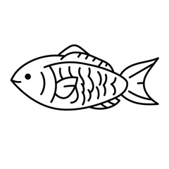Fish logo icon illustration flat